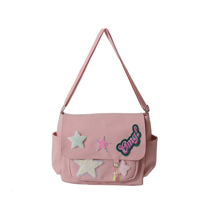 Extolove Cute Messenger Bag Canvas Crossbody Bags for Women Kawaii Messenger Bags Purses (B Pink) - Glide Goods LLC