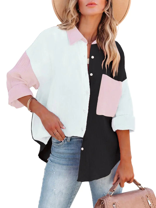 Siliteelon Women’s Cotton Gauze Button-Down Shir - Glide Goods LLC
