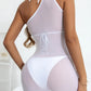 Beach Wear Cover Ups One Shoulder Drawstring Mesh - Glide Goods LLC