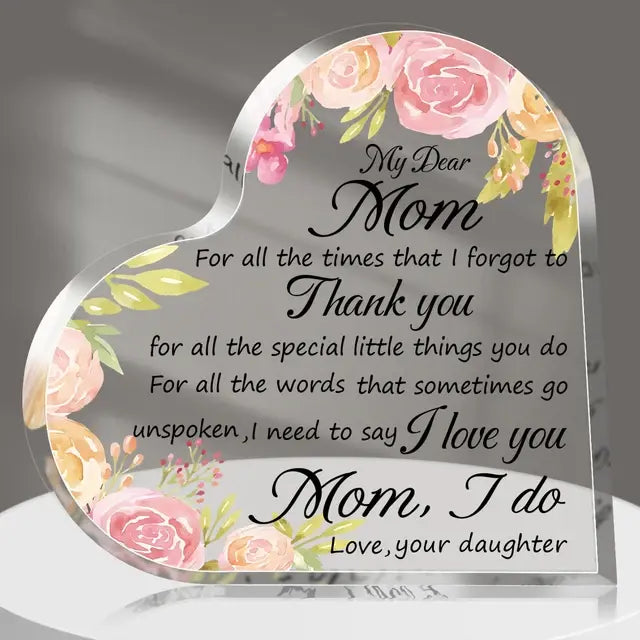 Acrylic Heart Plaque - Glide Goods LLC