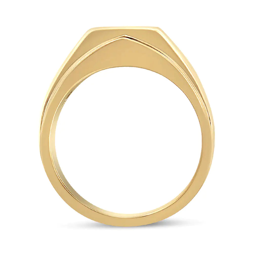 14K Yellow Gold Plated .925 Sterling Silver Miracle-Set 1/5 Cttw Diamond Men's Band Ring (I-J Color, I3 Clarity) - Glide Goods LLC