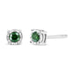 Sterling Silver Rose Cut Treated Green Diamond Solitaire Stud Earrings (0.25 cttw, Green Color, I2-I3 Clarity) - Glide Goods LLC