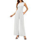 Women's Sleeveless Ribbed Jumpsuit with Wide Legs (One Piece) - Glide Goods LLC