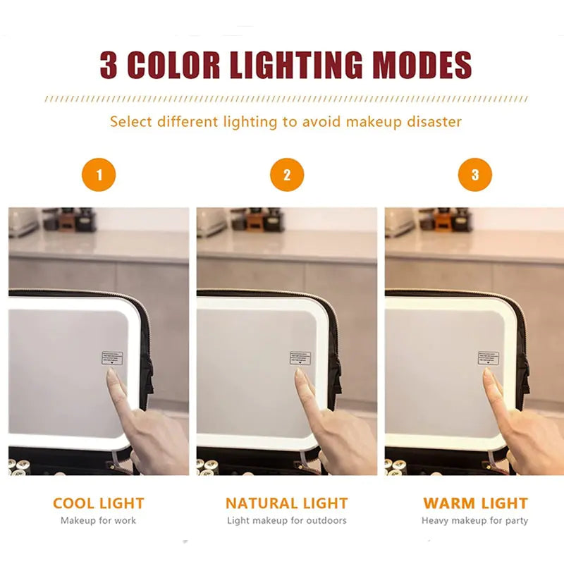 LED Light Cosmetic Bag - Glide Goods LLC