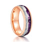 Purple and Rose Gold Arrow Tungsten Ring - Glide Goods LLC