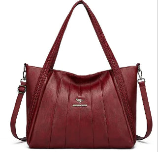 Spacious Genuine Leather Women's Bag - Black Tote (One) - Glide Goods LLC