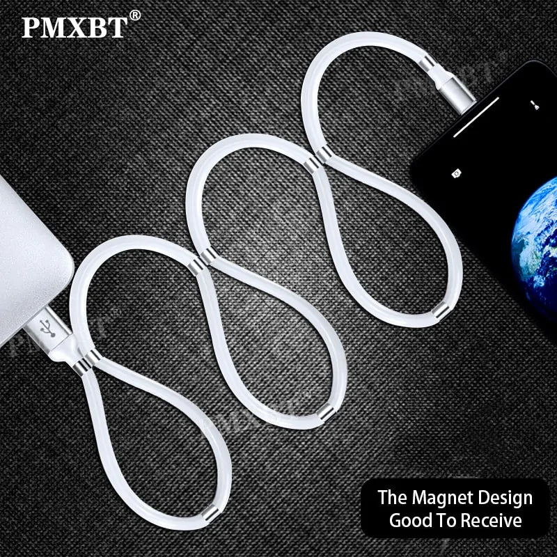 Magnetic USB Cable Charger for Mobile Phones: Fast Charge, Micro USB & Type C - Glide Goods LLC
