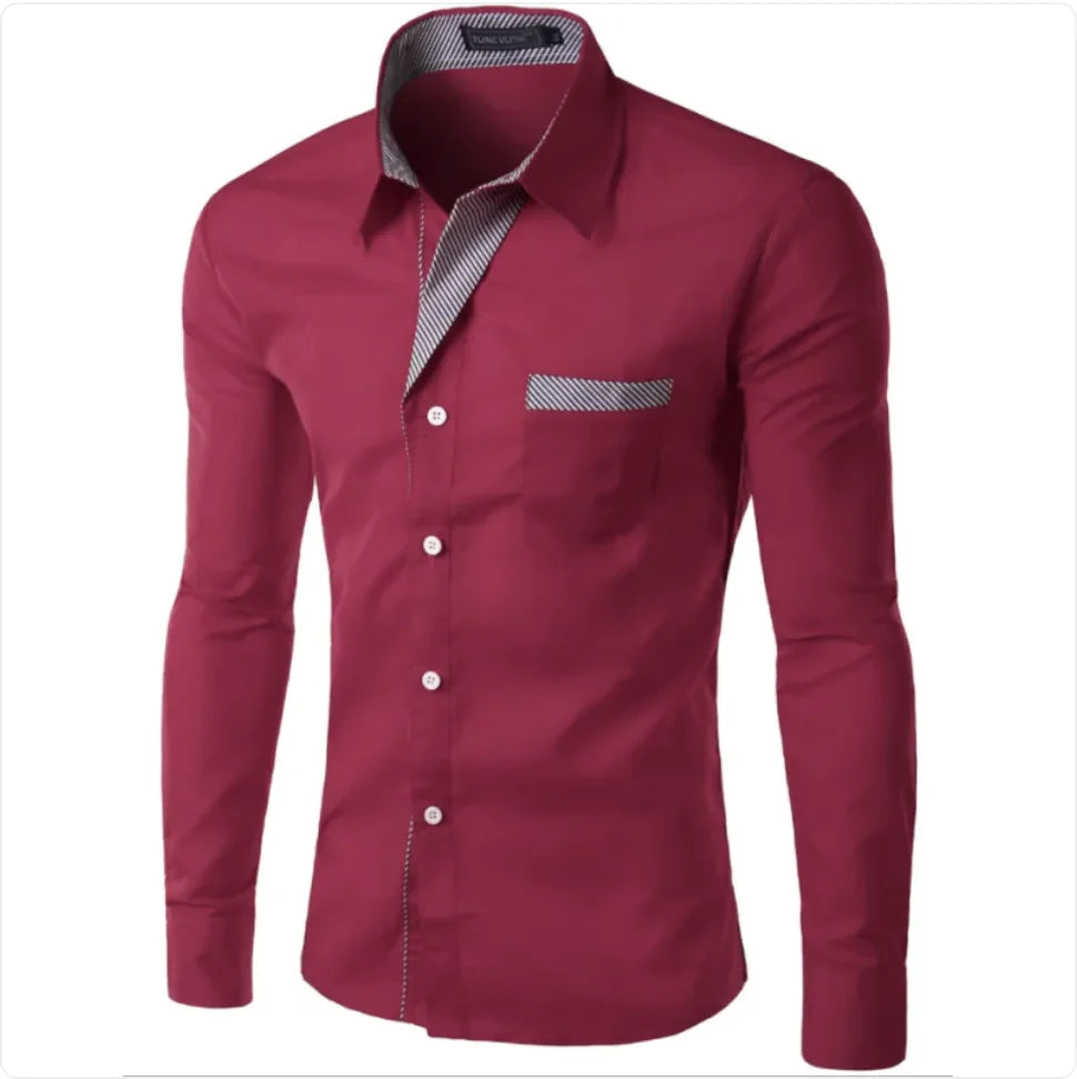 Simple Men's Long Sleeve Shirt - Glide Goods LLC