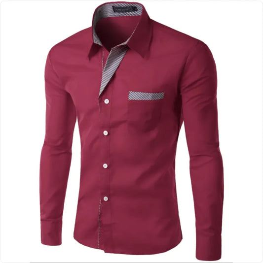 Simple Men's Long Sleeve Shirt - Glide Goods LLC
