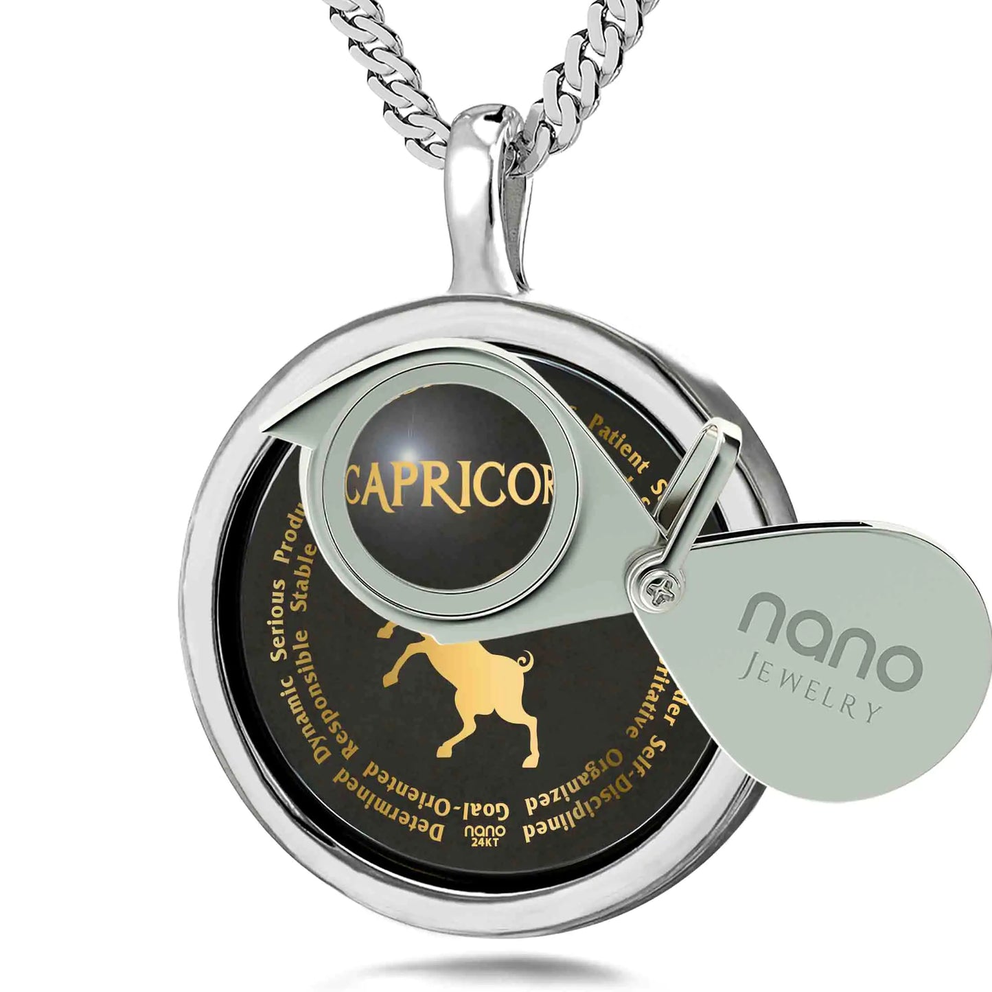 Capricorn Necklaces for Lovers of the Zodiac 24k Gold Inscribed - Glide Goods LLC