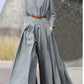 WOLFF Long Sleeve Pleated Jumpsuit (One Piece)