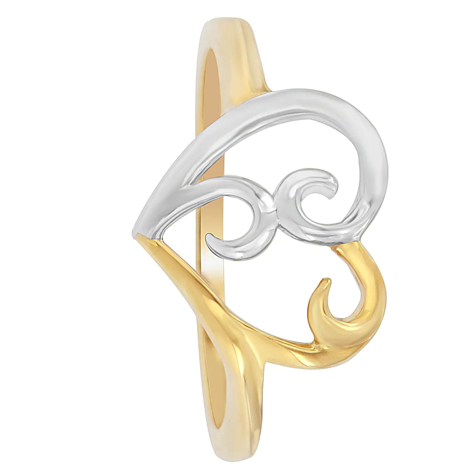 10K Two-Tone Gold Heart Ring - Glide Goods LLC