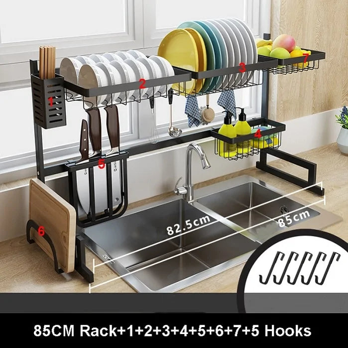 Stainless Steel U-shaped Kitchen Dish Rack - Glide Goods LLC
