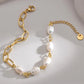 Half Pearl Half Chain Stainless Steel Bracelet - Glide Goods LLC