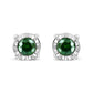 Sterling Silver Rose Cut Treated Green Diamond Solitaire Stud Earrings (0.25 cttw, Green Color, I2-I3 Clarity) - Glide Goods LLC
