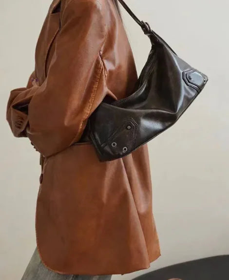 Retro Waxed Leather Messenger - Glide Goods LLC