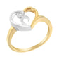 10K Two-Tone Gold Heart Ring - Glide Goods LLC