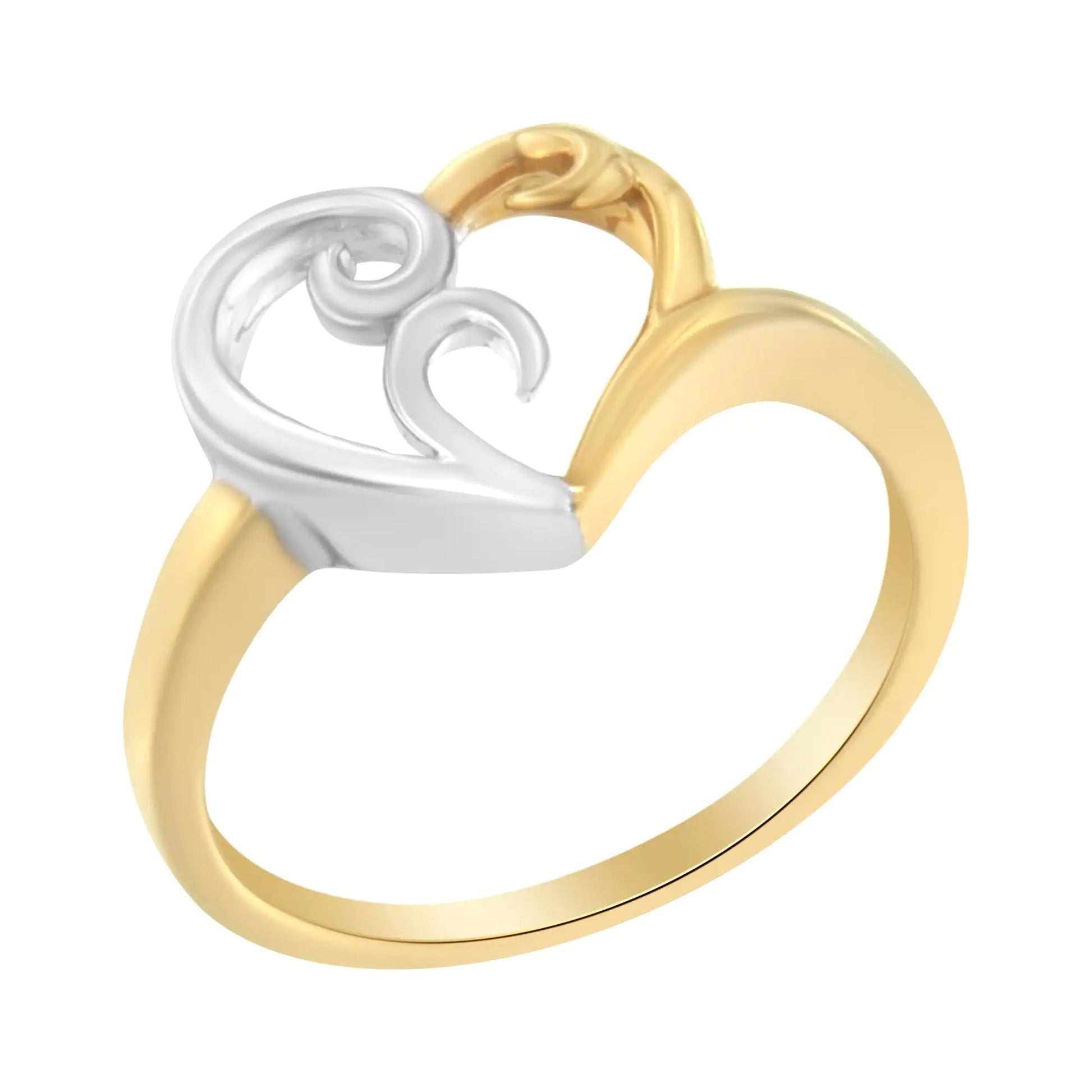 10K Two-Tone Gold Heart Ring - Glide Goods LLC