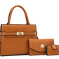 3-Piece Women's Handbag Set with Quality Leather - Glide Goods LLC