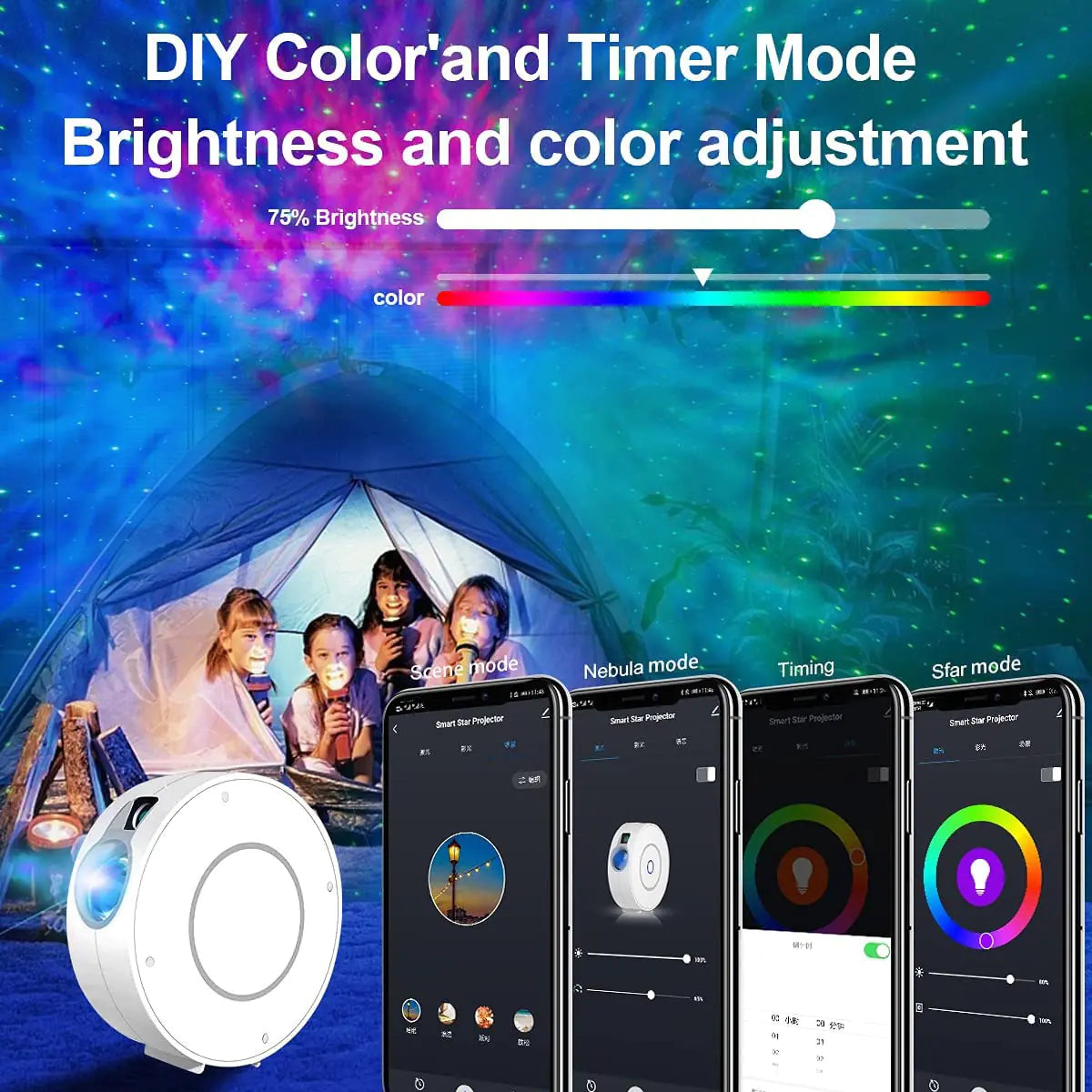Smart Galaxy Projector: Colorful Starry Sky - Glide Goods LLC