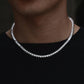 Three Prong Tennis Chain Necklace - Glide Goods LLC