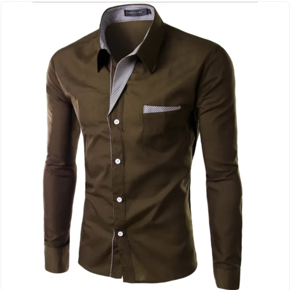 Simple Men's Long Sleeve Shirt - Glide Goods LLC
