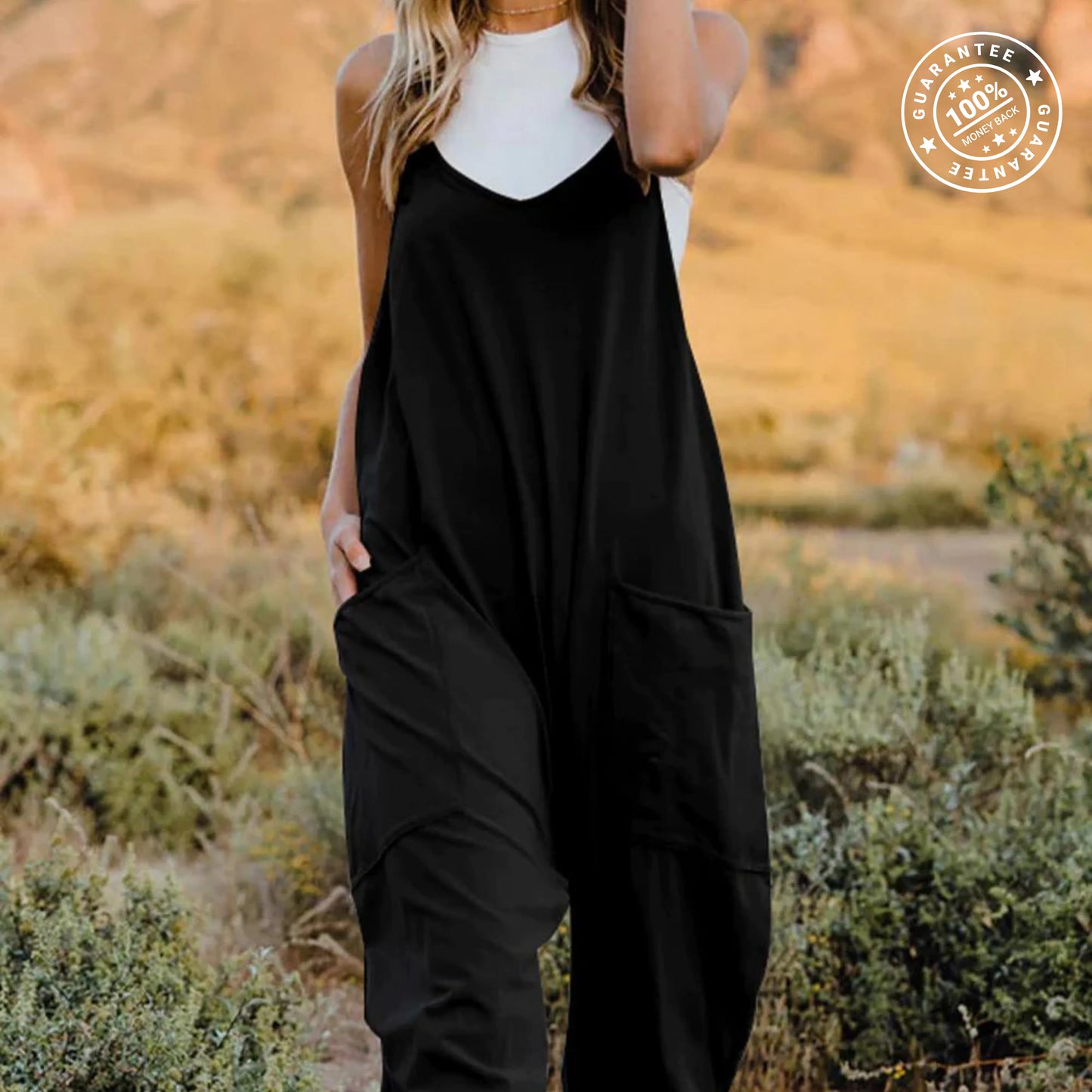 Sleeveless Overalls Jumpsuit