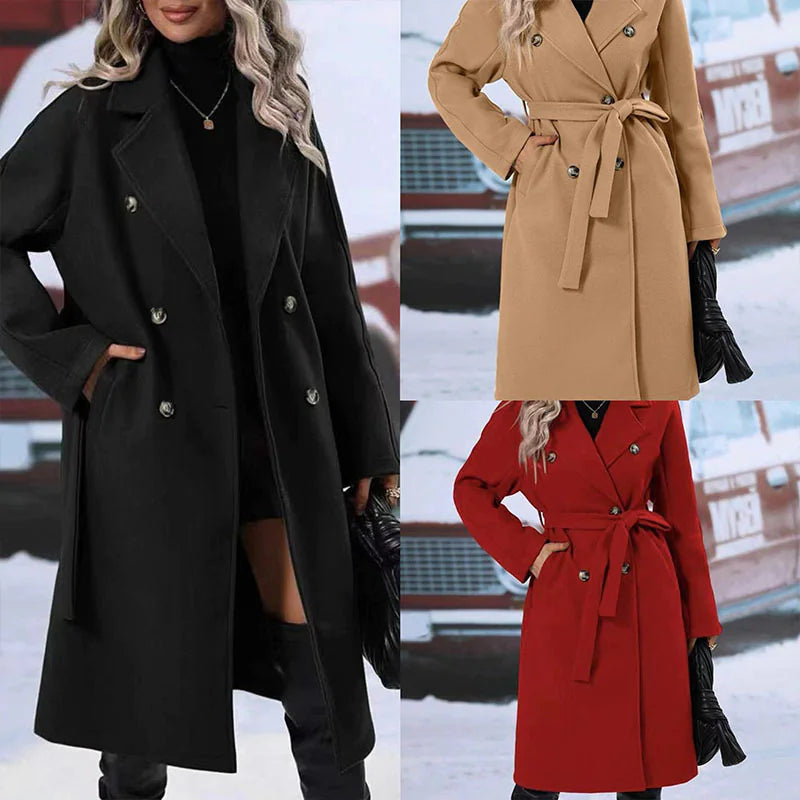 Women Double-Breasted Trench Coat