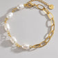Half Pearl Half Chain Stainless Steel Bracelet - Glide Goods LLC