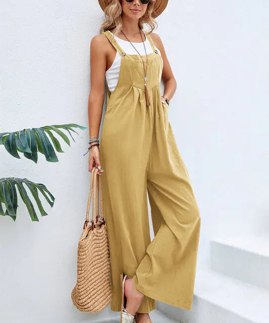 2023 Summer Women’s Casual Loose Wide Leg Jumpsuit