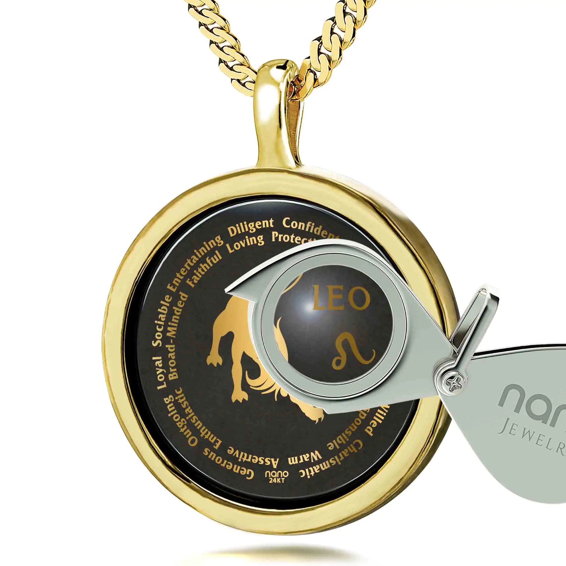Leo Necklaces for Lovers of the Zodiac 24k Gold Inscribed - Glide Goods LLC