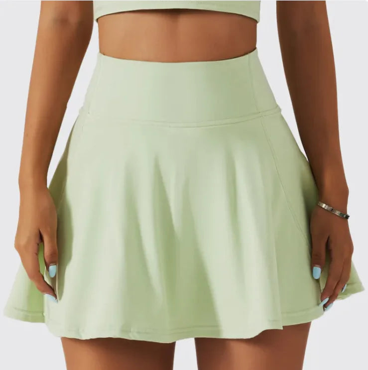 Tennis Skirt Fitness Badminton Fake Two Piece Sport - Glide Goods LLC