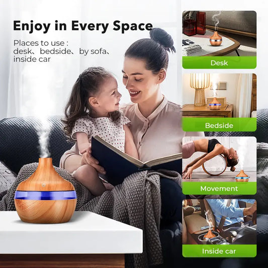 LED Wood Grain Humidifier - Glide Goods LLC