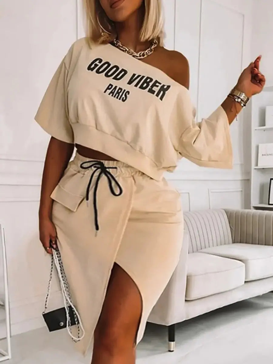 Two Piece Good Viber One Shoulder - Glide Goods LLC
