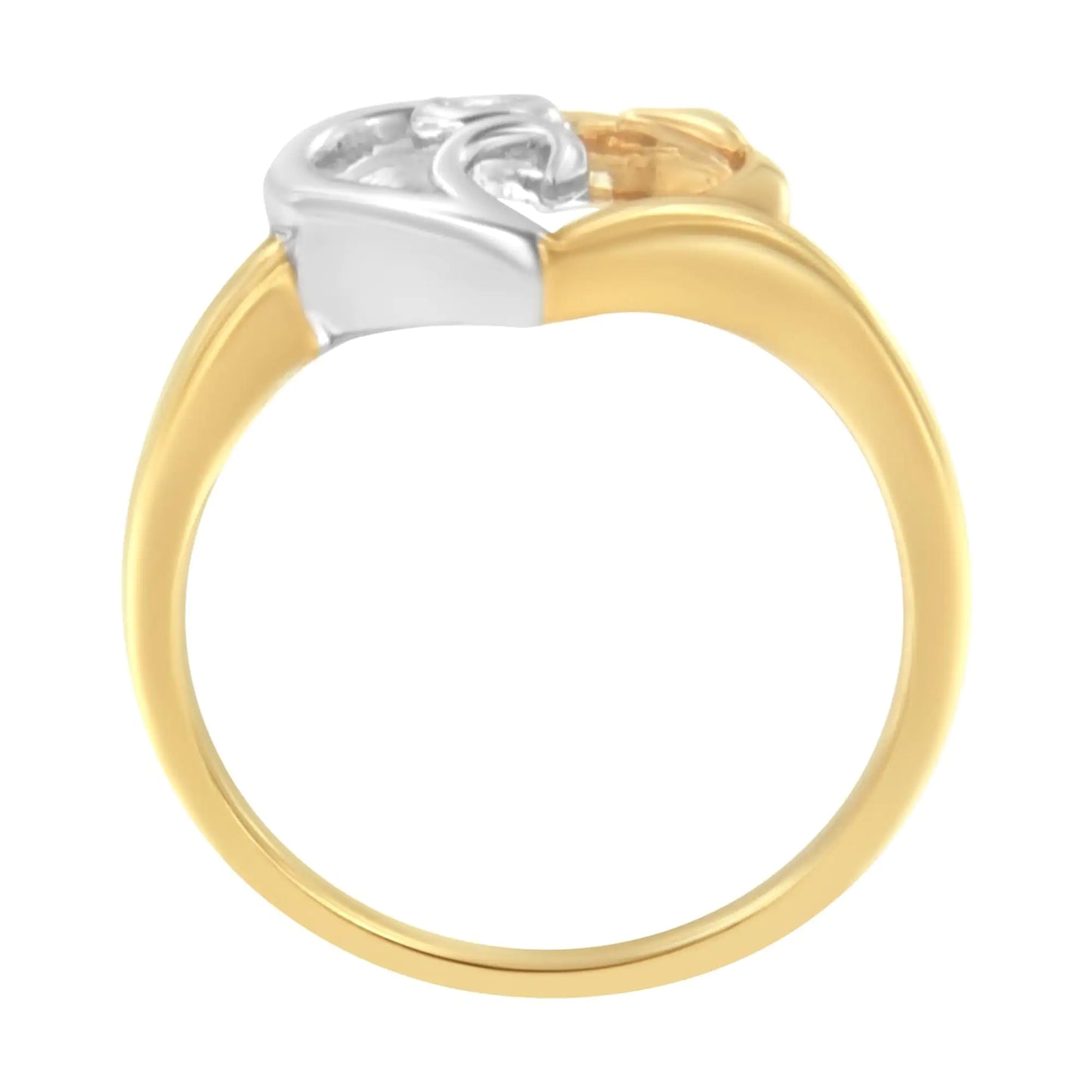 10K Two-Tone Gold Heart Ring - Glide Goods LLC