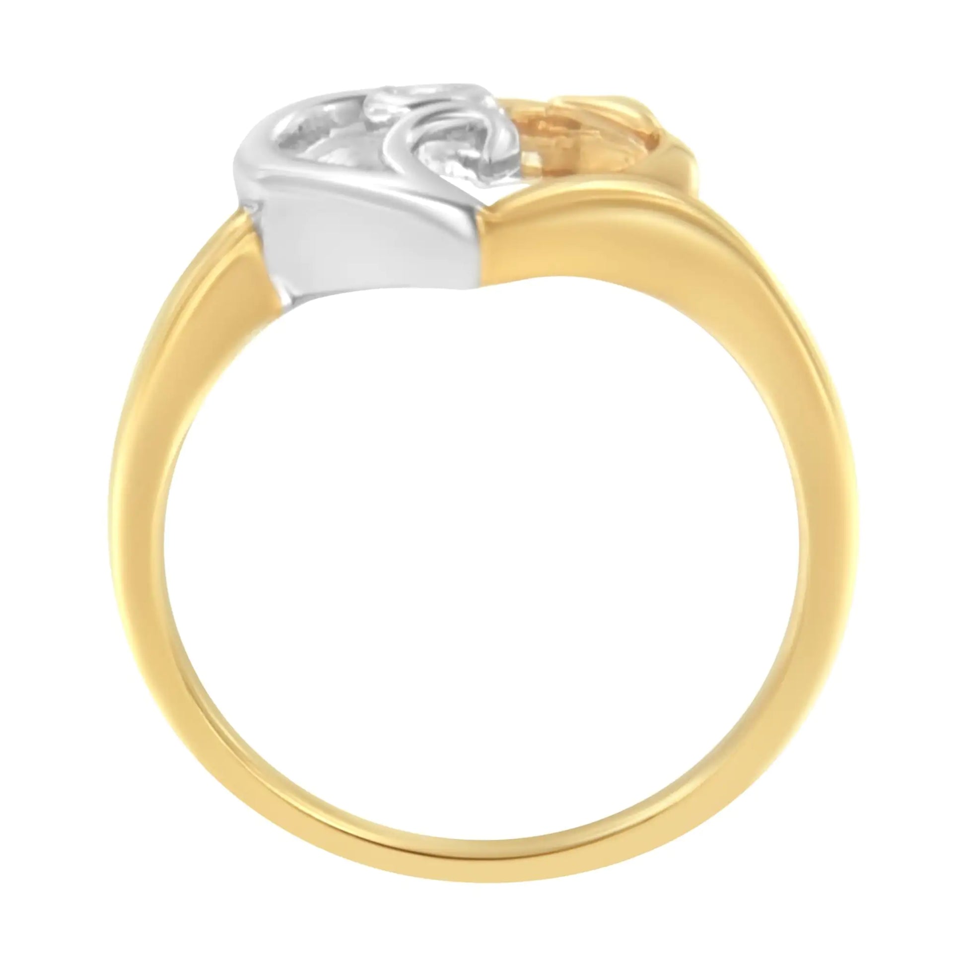 10K Two-Tone Gold Heart Ring - Glide Goods LLC