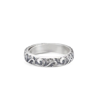 999 Sterling Silver Auspicious Cloud Solid Ring