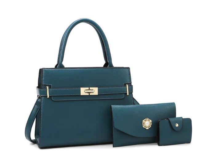 3-Piece Women's Handbag Set with Quality Leather - Glide Goods LLC