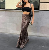 Leopard Print Dress Fashion Mermaid Skirt Womens Clothing - Glide Goods LLC