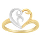 10K Two-Tone Gold Heart Ring - Glide Goods LLC