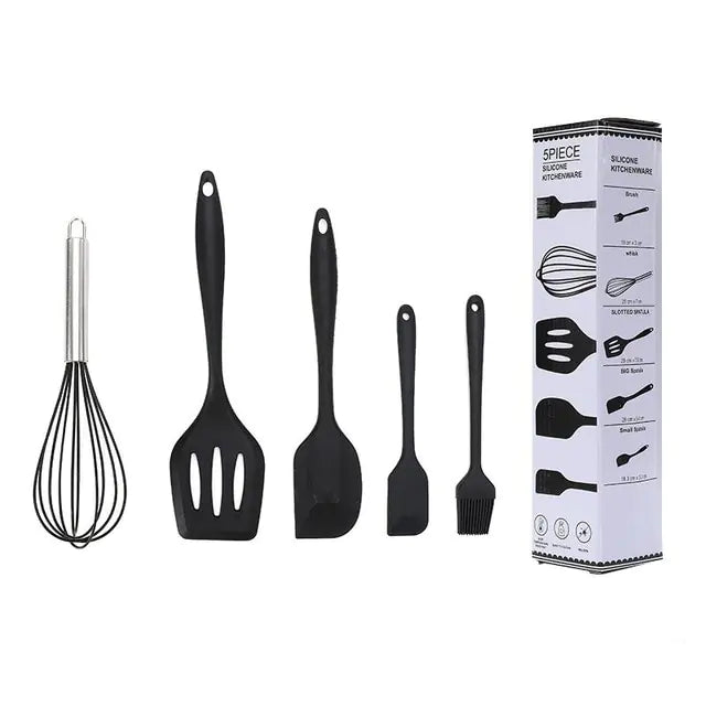 5/12pc Kitchen Utensil Set Wooden Handle - Glide Goods LLC
