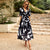 New V-neck Printed Short-sleeved Long Dress Summer Fashion Slim Seaside Vacation Beach Dresses For Women Clothing - Glide Goods LLC