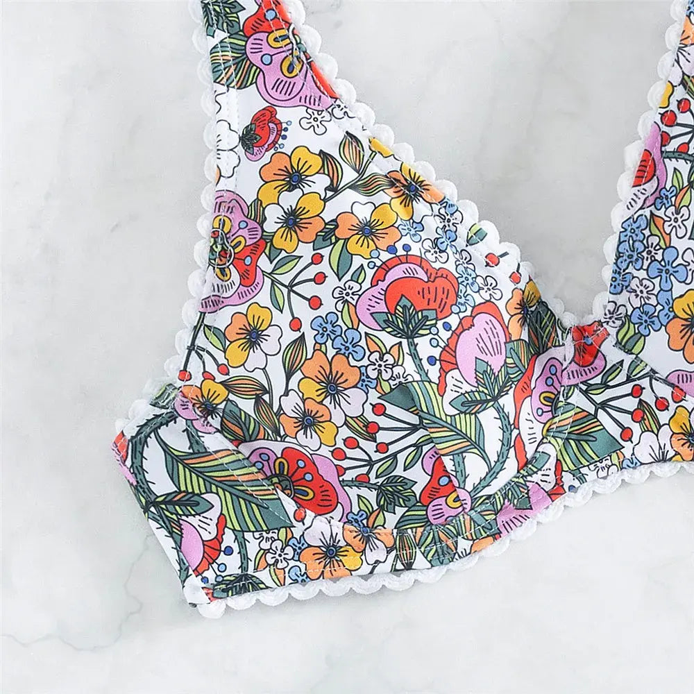 Back Knotted Beach Wear Bathing Suit - Glide Goods LLC