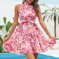 New Flowers Print Halterneck Dress Summer, Women - Glide Goods LLC