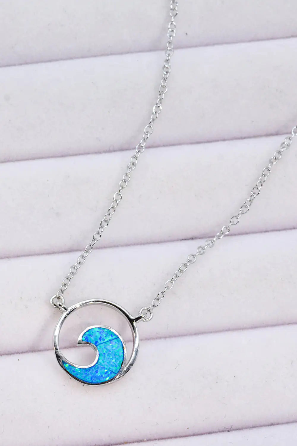 Opal Wave Pendant Necklace - Glide Goods LLC