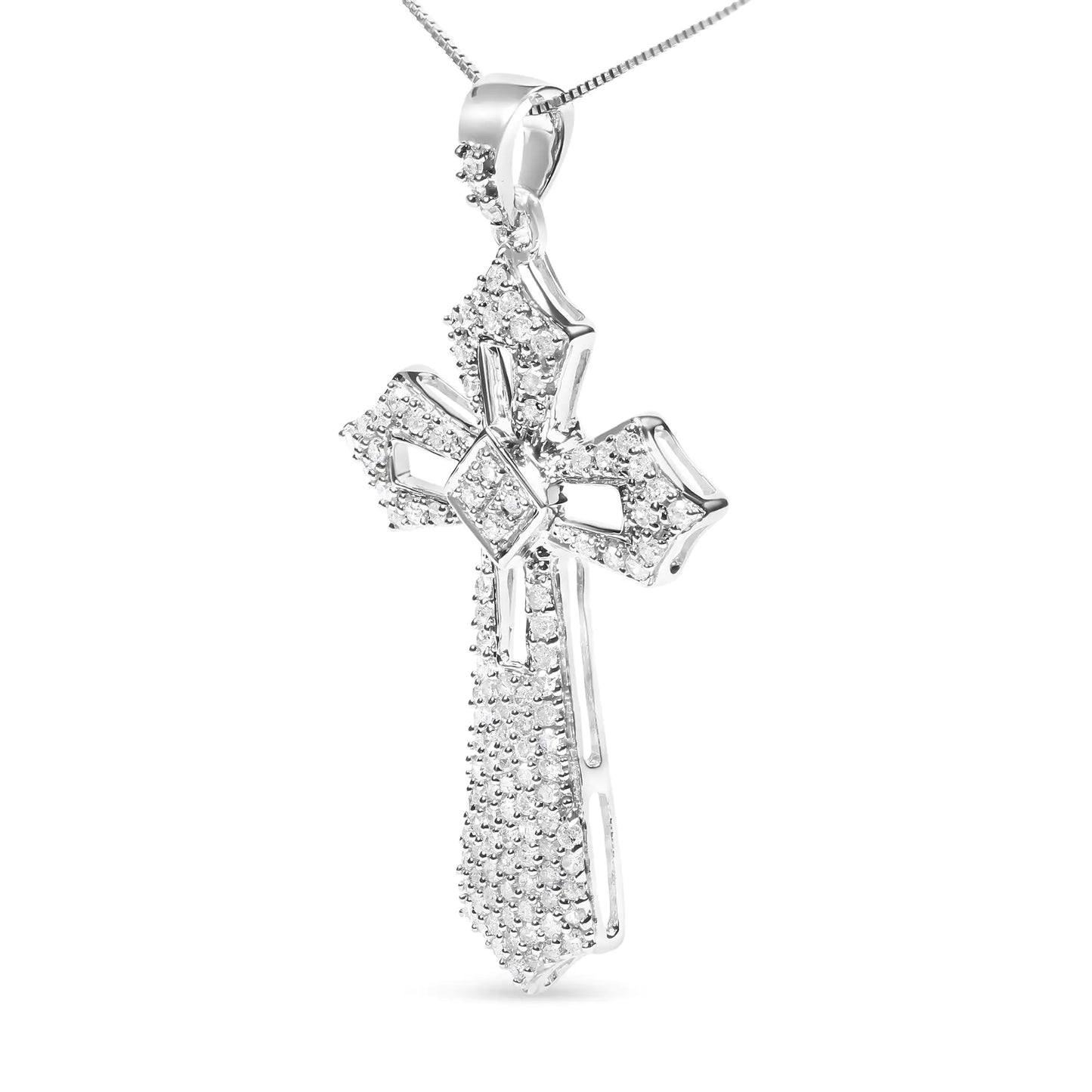 A radiant blend of elegance and faith in sterling silver and diamonds. - Glide Goods LLC