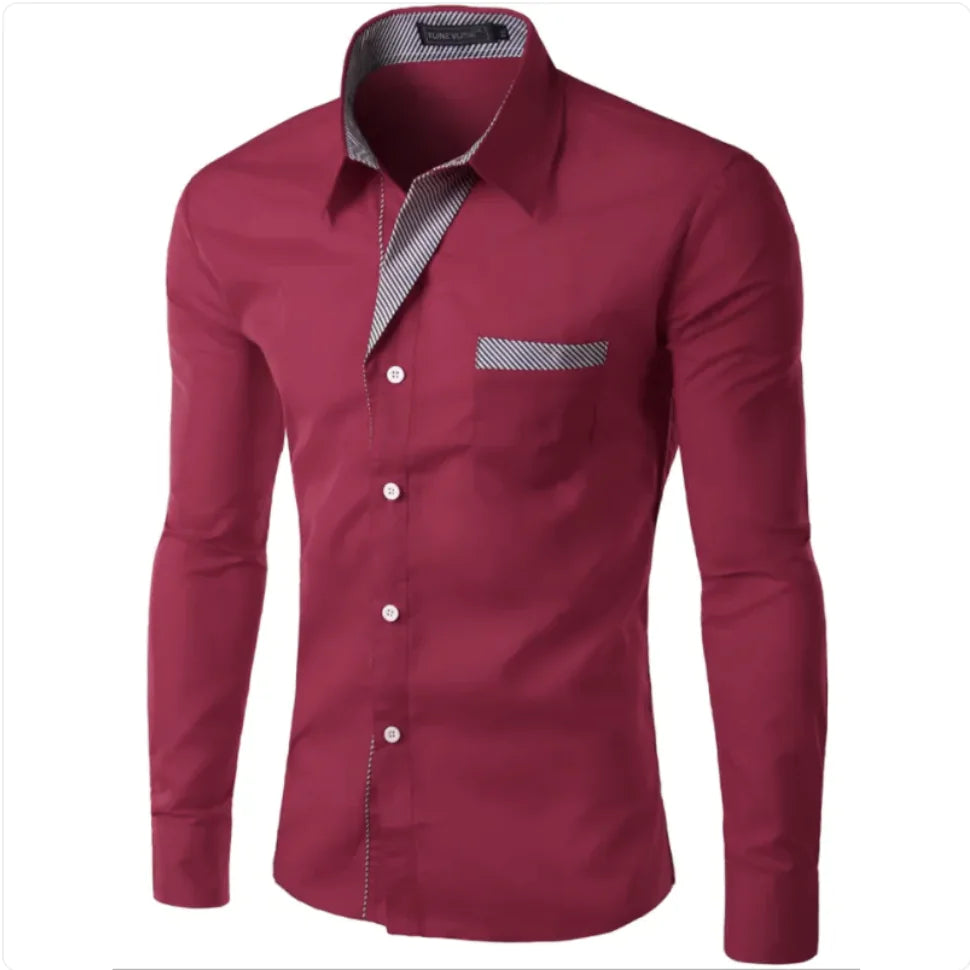 Simple Men's Long Sleeve Shirt - Glide Goods LLC