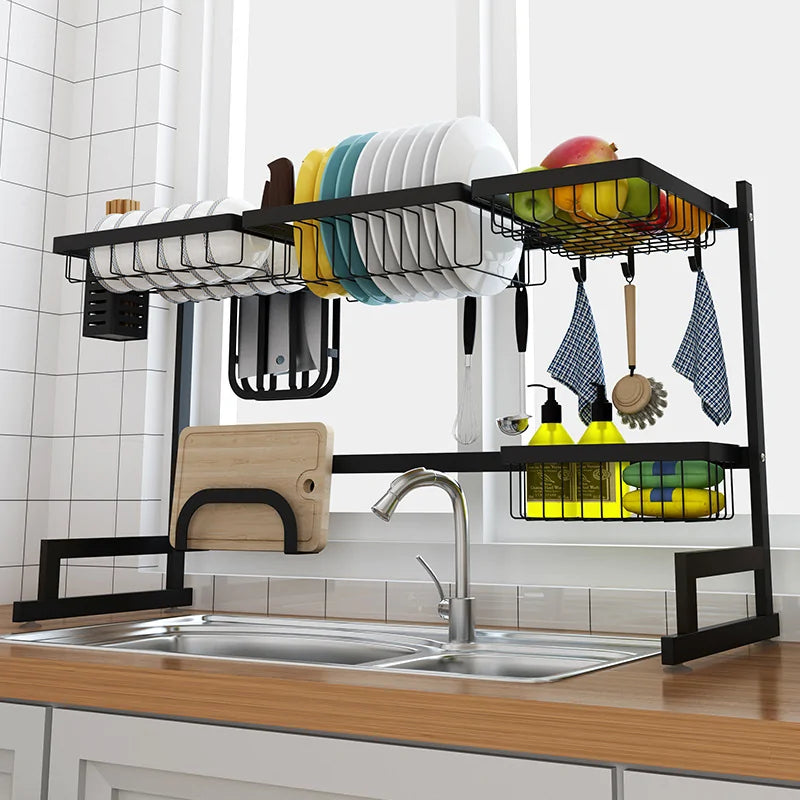 Stainless Steel U-shaped Kitchen Dish Rack - Glide Goods LLC