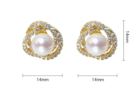 Pearl Earrings and Necklace - Glide Goods LLC