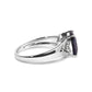 .925 Sterling Silver 9X7 mm Cushion Cut Blue Sapphire and White Diamond Step up Engagement Ring (I-J Color, I3 Clarity) - Glide Goods LLC